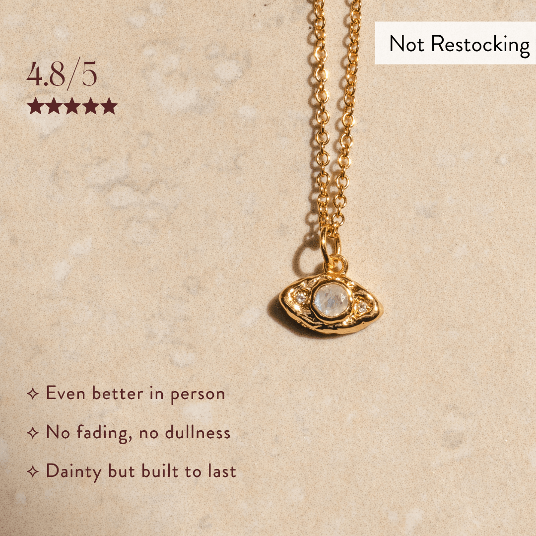 Limited Edition Evil Eye Moonstone Necklace with customer-rated quality and natural moonstone pendant.