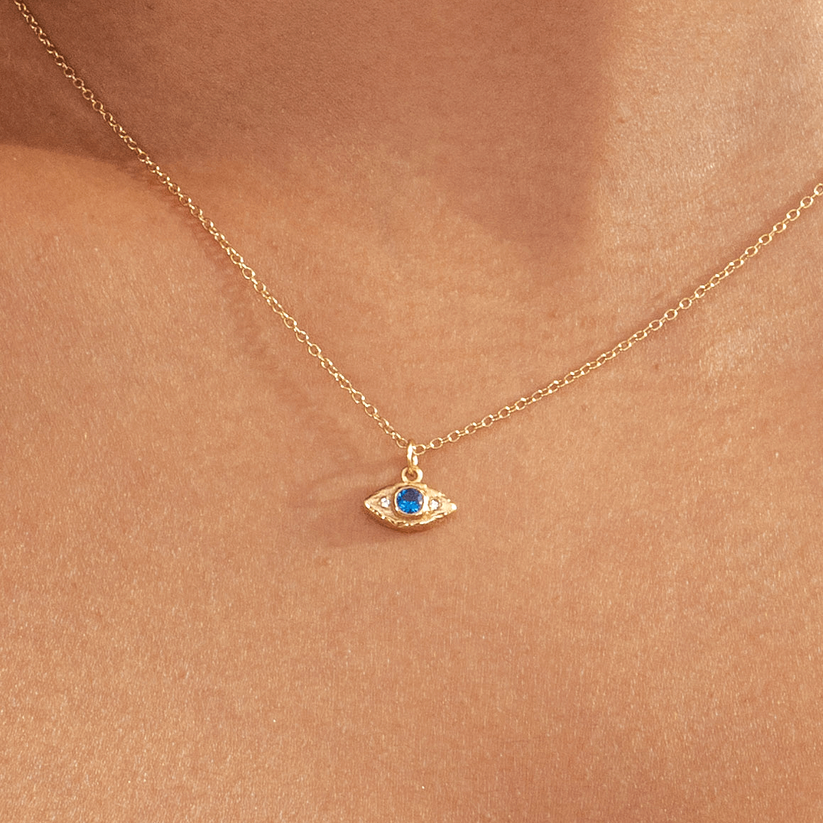 Evil eye necklace in 18k gold plated by Rani and Co womens jewellery