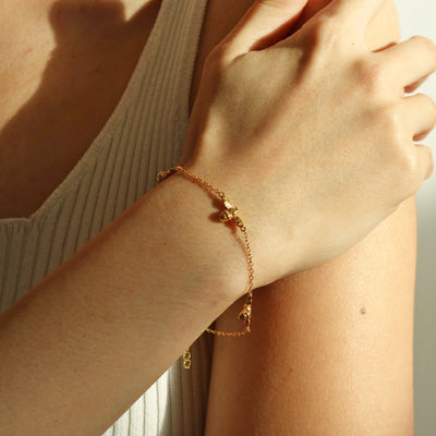 gold queen bumble bee charm bracelet, Rani & Co jewellery