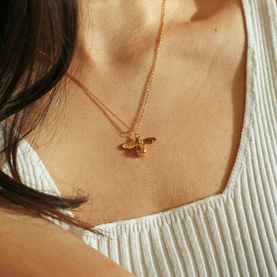 Gold Queen Bumblebee Necklace
