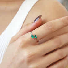 Adjustable ring with green onyx – silver jewellery for women, elegant gemstone jewellery by Rani and Co