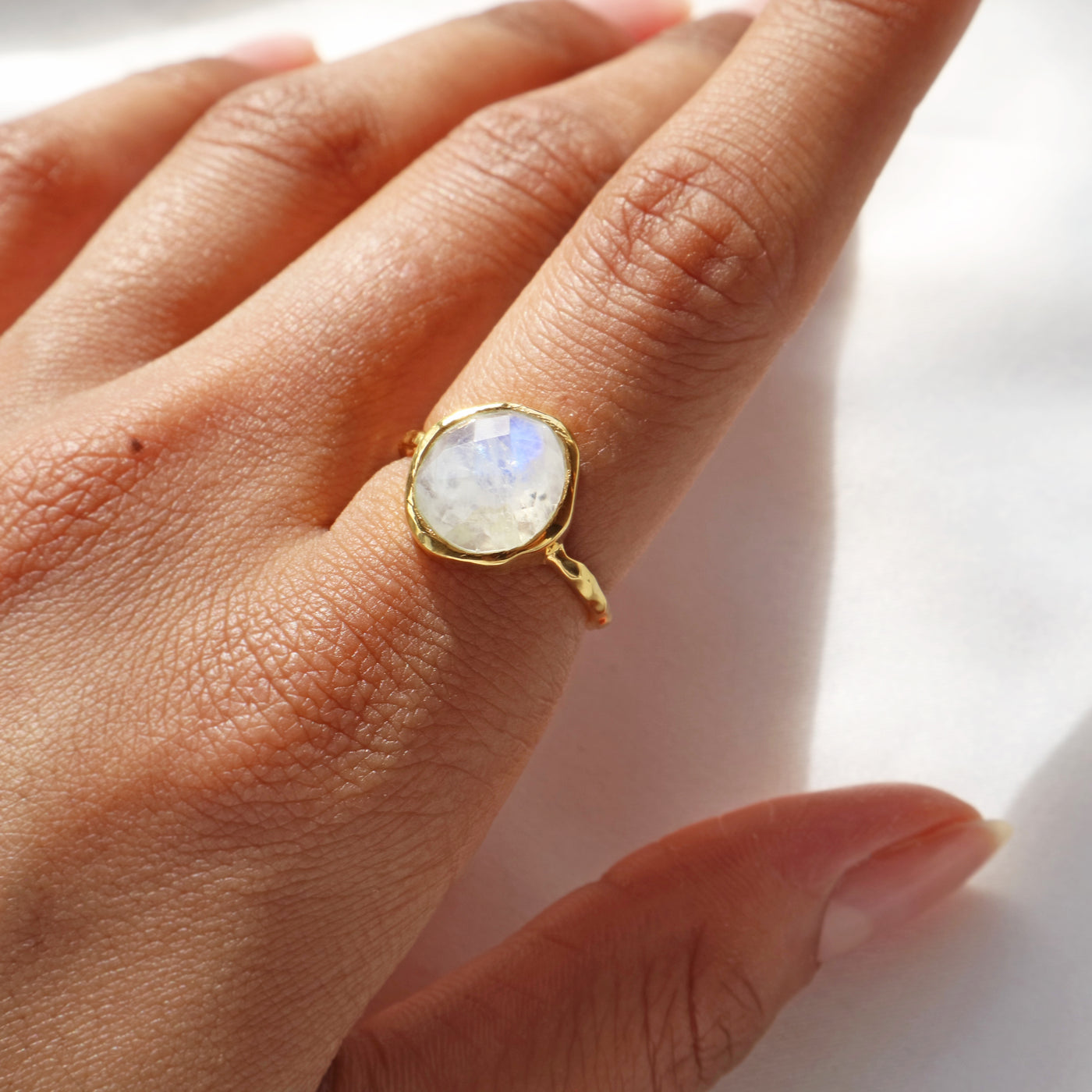 Irregular Moonstone Ring (Gold)