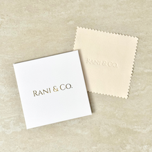 Microfibre suede jewellery polishing cloth for gold plated and silver plated pieces by Rani and Co womens jewellery