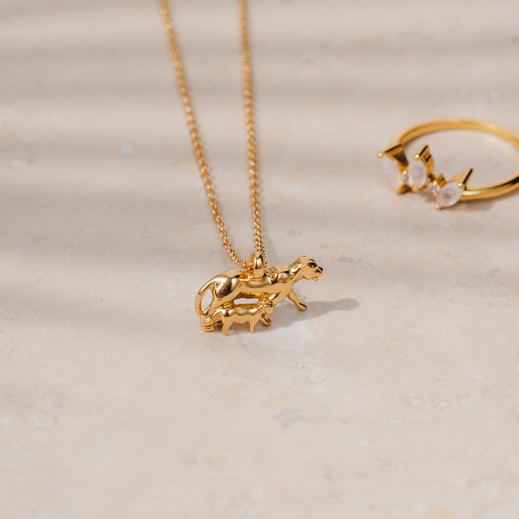 Cub Rani Pinterest Lioness & Cub Gold Necklace | Rani & Co. Jewellery