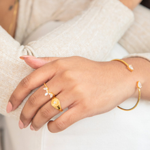 Moonstone crown ring with cubic zirconia stones – 18k gold plated ring womens gold jewellery by Rani and Co