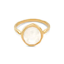 Irregular moonstone ring with 18k plated gold band – moonstone jewellery for women by Rani and Co