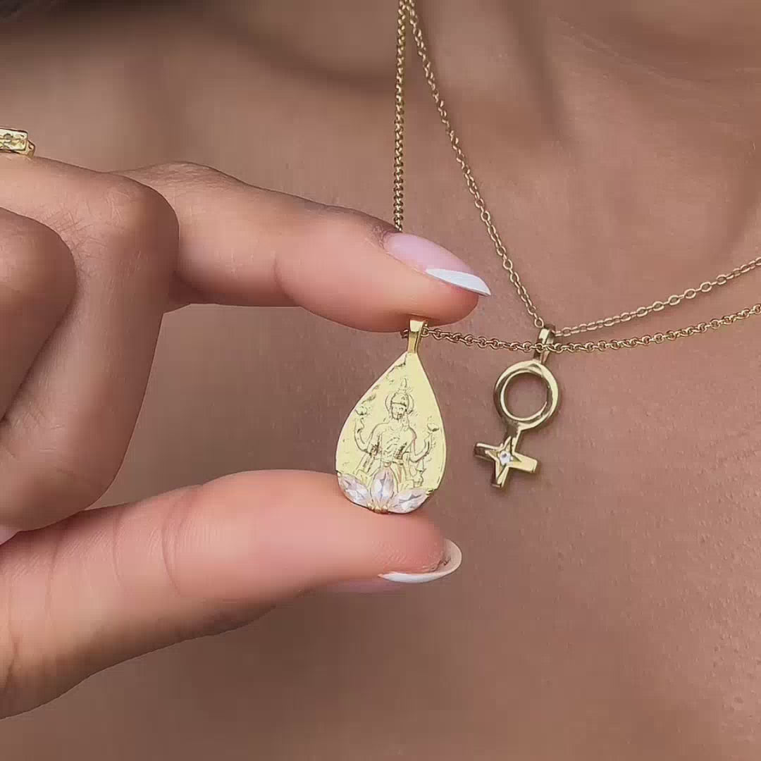 Goddess Lakshmi Rose Quartz Necklace (Limited Edition)