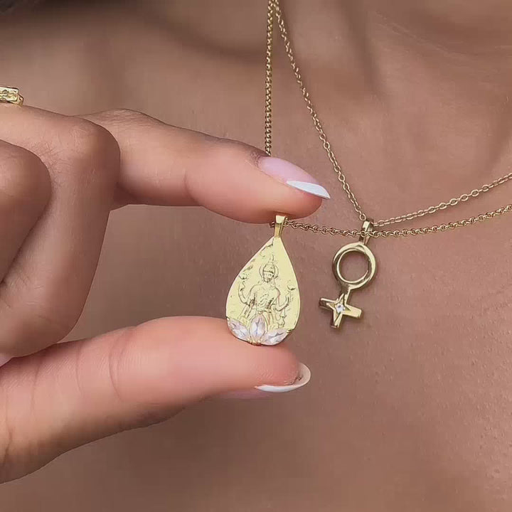 Goddess Lakshmi Rose Quartz Necklace (Limited Edition)