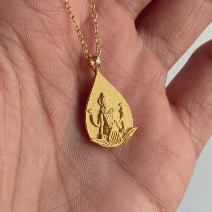 Goddess Lakshmi Sandblast Necklace (Sample)