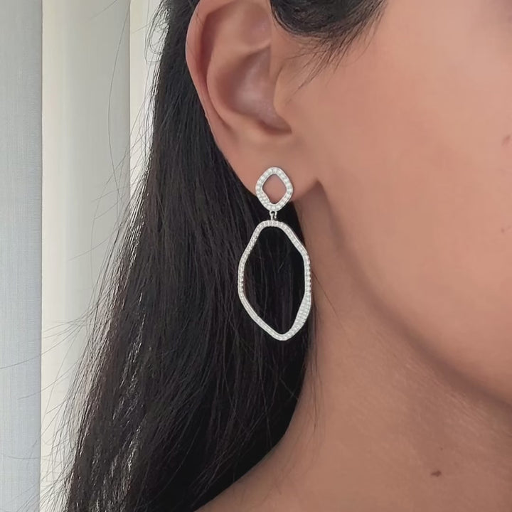 Irregular Drop Cz Earrings (Sample)