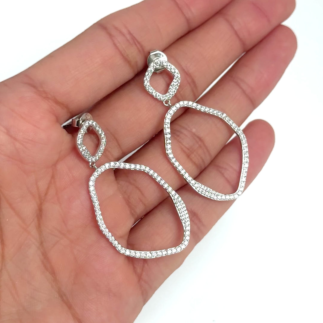 Irregular Drop Cz Earrings (Sample)