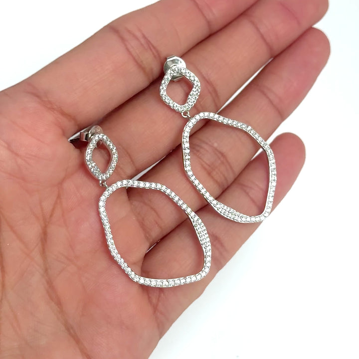 Irregular Drop Cz Earrings (Sample)