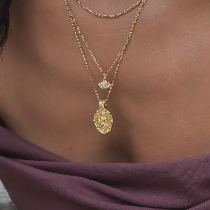 Goddess Saraswati Blue Topaz Necklace (Limited Edition)