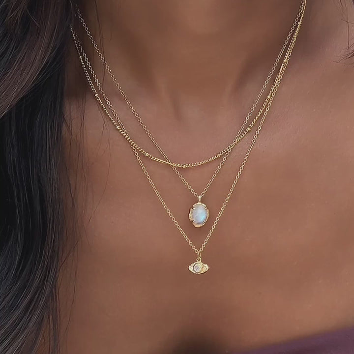 Evil Eye Moonstone Necklace(Limited Edition)