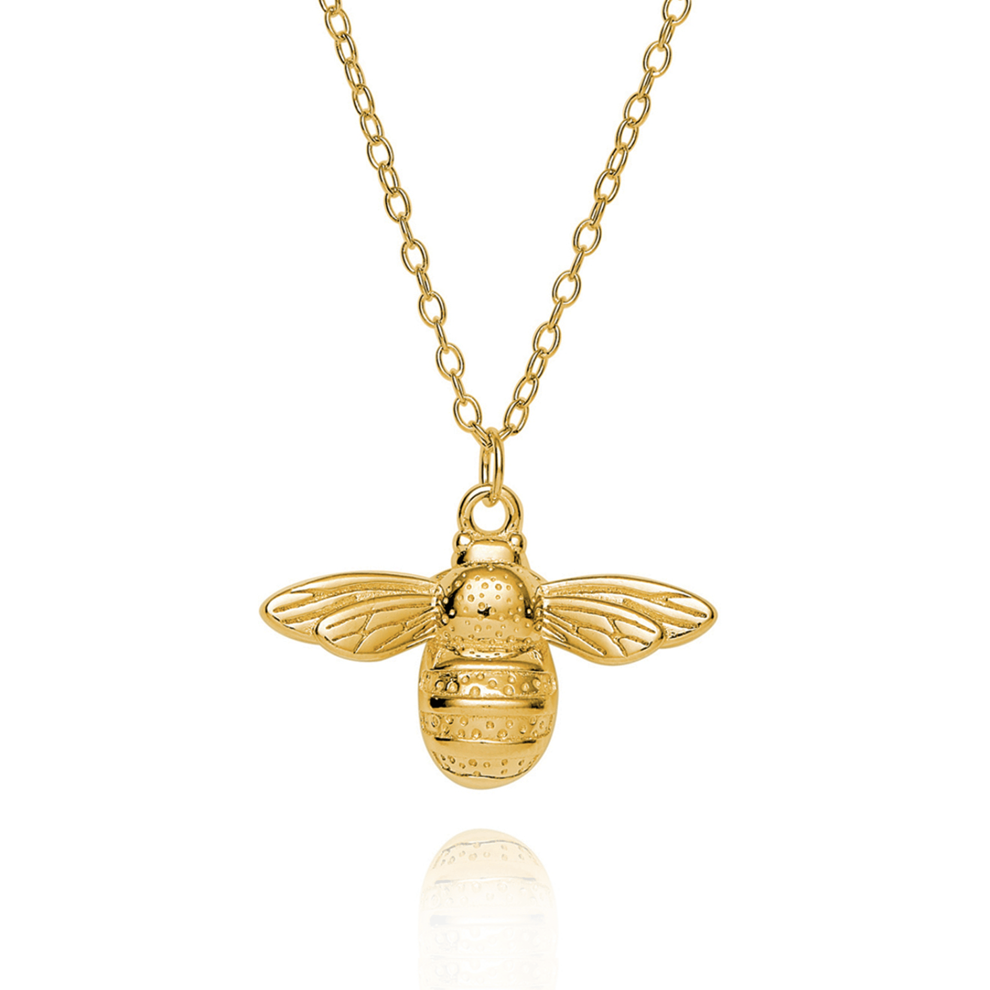 Dainty gold necklace with bumblebee pendant – 18k gold plated hypoallergenic necklace by Rani and Co