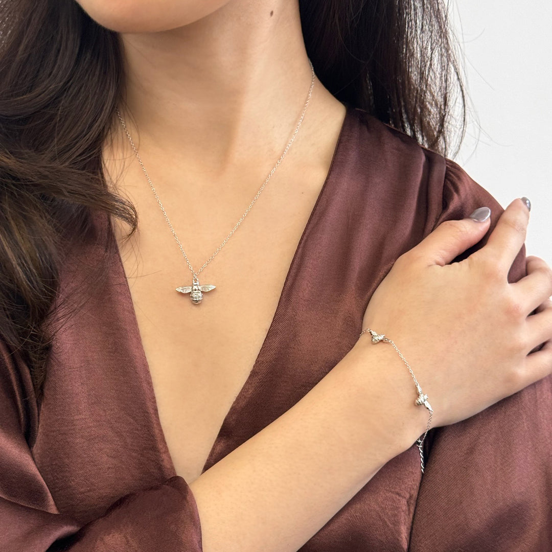 Queen Bee Necklace (Silver)