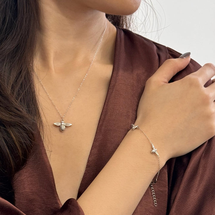 Queen Bee Necklace (Silver)