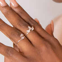 Minimal moonstone ring in silver jewellery design perfect for womens jewellery collection by Rani and Co