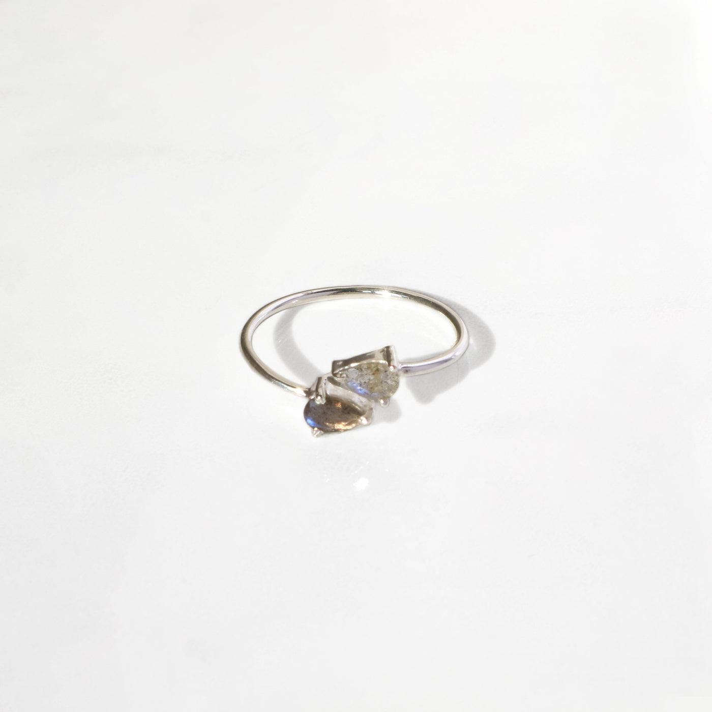 Labradorite gemstone teardrop adjustable silver ring, Rani & Co. Jewellery