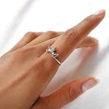 Minimal labradorite crown design ring in silver jewellery perfect for womens gemstone jewellery by Rani and Co