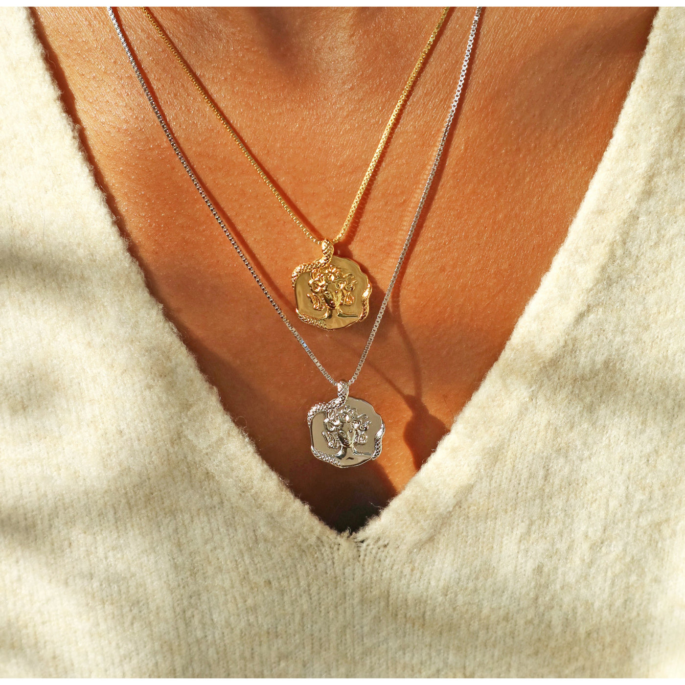 Medusa necklace silver deals