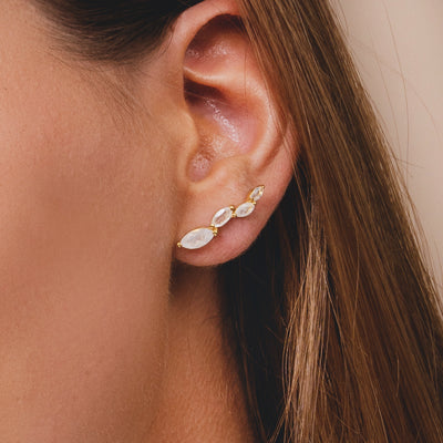 Moonstone Climber Earrings