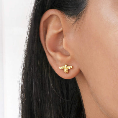 Bumble Bee Gold Stud Earrings, Rani & Co.