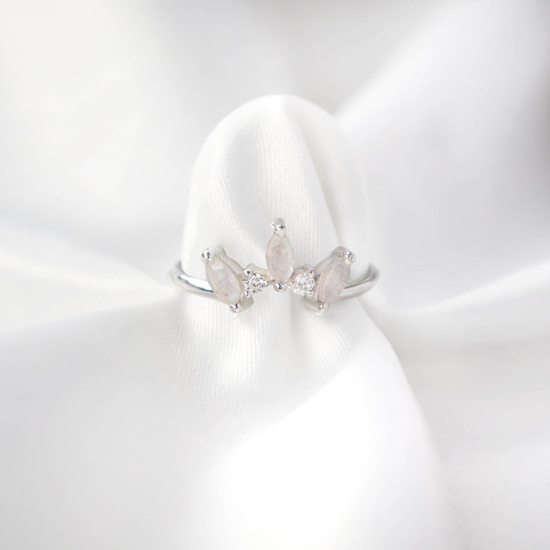Moonstone Crown Ring (Silver)