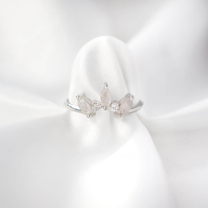 Moonstone Crown Ring (Silver)