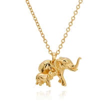 Gold chain necklace featuring an elephant pendant a meaningful piece of womens jewellery by Rani and C