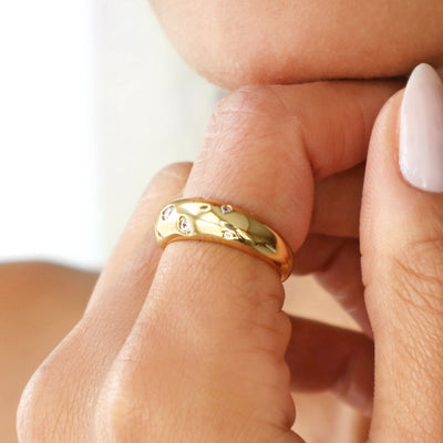 Sparkle Dome Ring (Gold Vermeil)