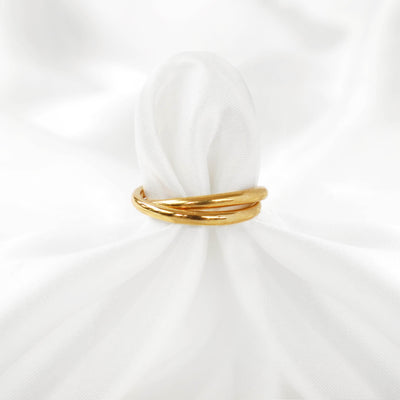 Gold interlocked rings, waterproof, Rani & Co. jewellery