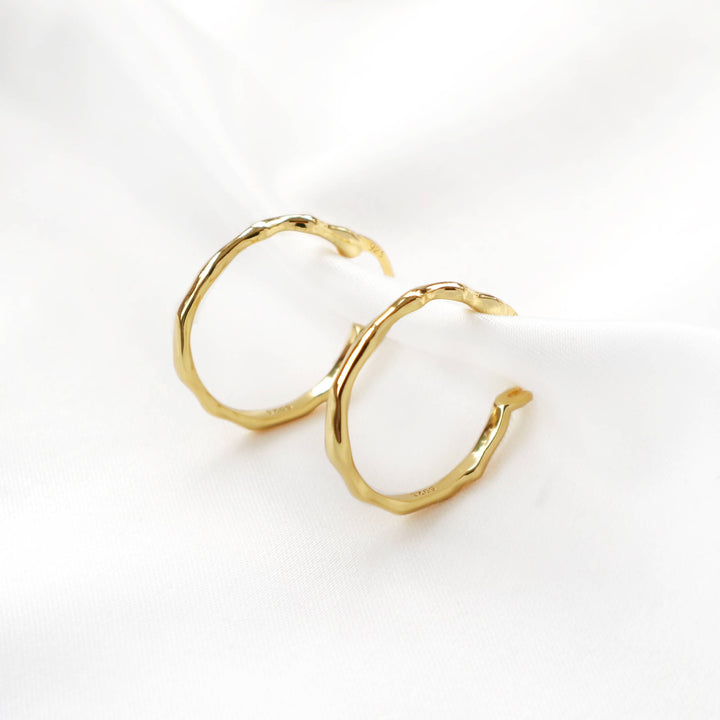 Gold Irregular Hoop Earrings