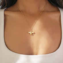 Dainty gold necklace with bumblebee pendant – 18k gold plated hypoallergenic necklace by Rani and Co