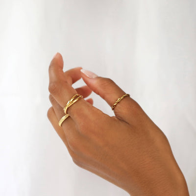 Gold waterproof & sweatproof rings, Rani & Co. jewellery