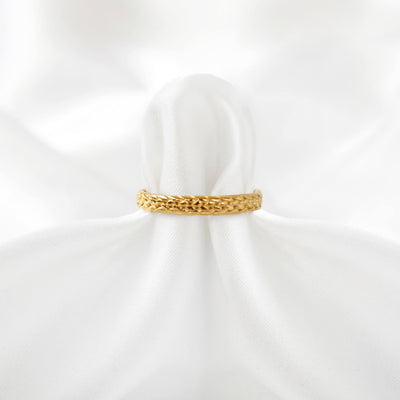Gold woven ring, waterproof ring, Rani & Co. jewellery