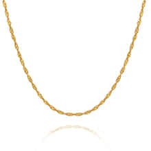 Gold twist chain necklace that is water resistant and perfect for everyday womens jewellery by Rani and Co