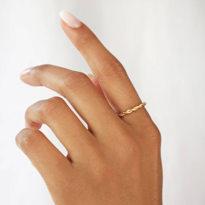 Gold twist ring, waterproof & sweatproof, Rani & Co. jewellery