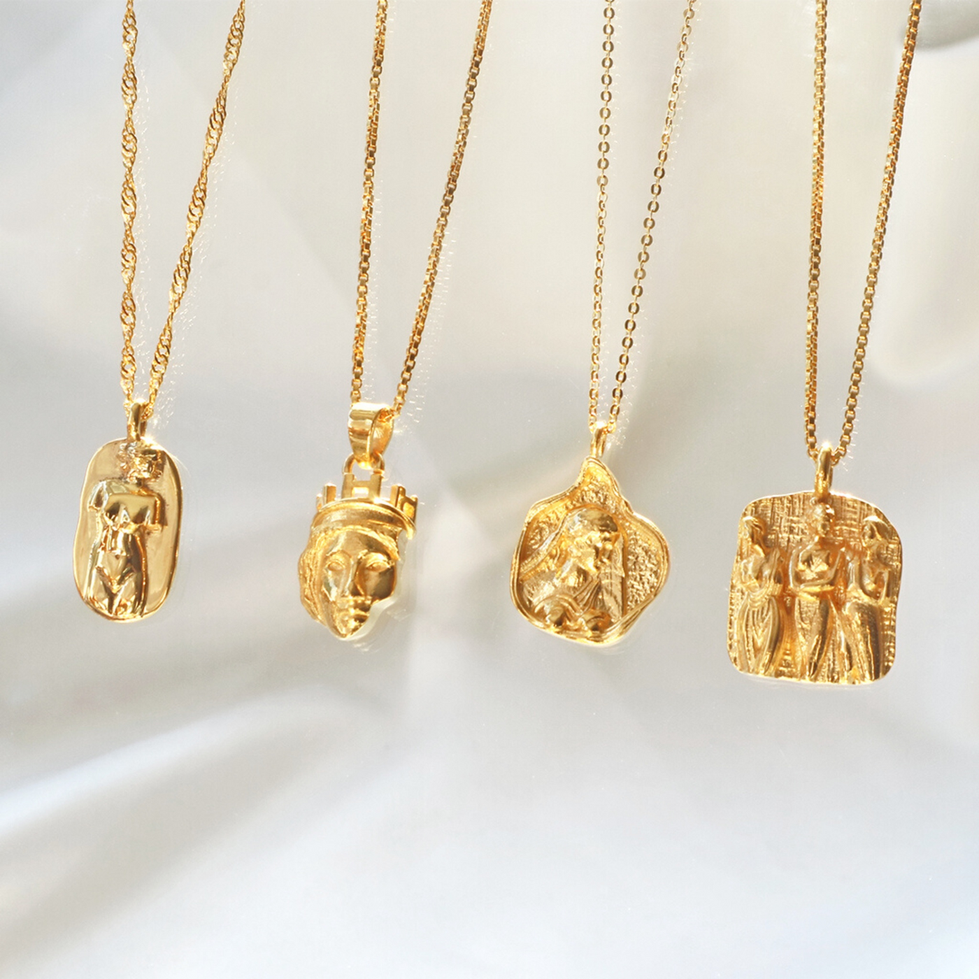 greek goddess collection gold pendant necklaces-Rani & Co. jewellery