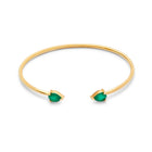 Green Onyx Teardrop Cuff Bangle Bracelet
