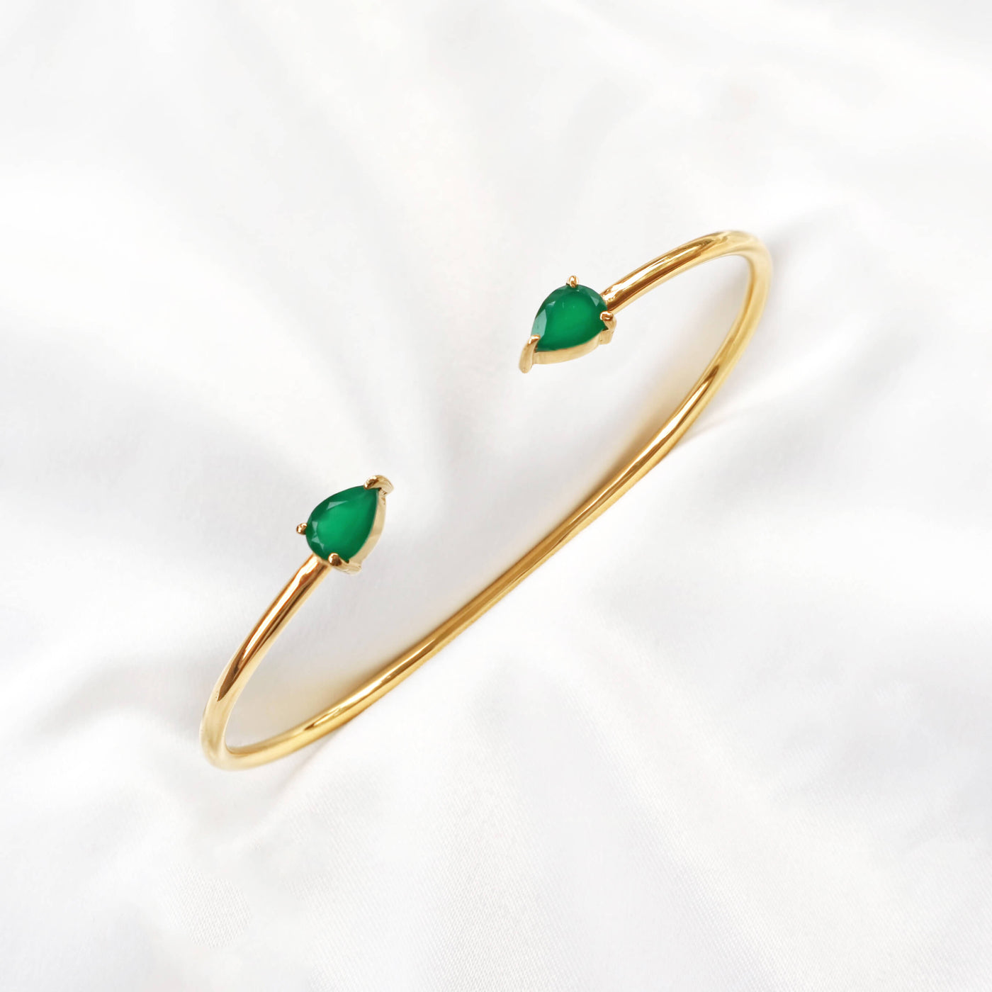 Green onyx gemstone cuff bangle bracelet, Rani & Co. jewellery