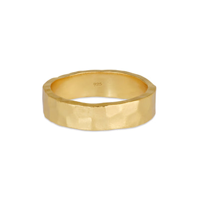 hammered gold stacking band ring, Rani & Co. jewellery