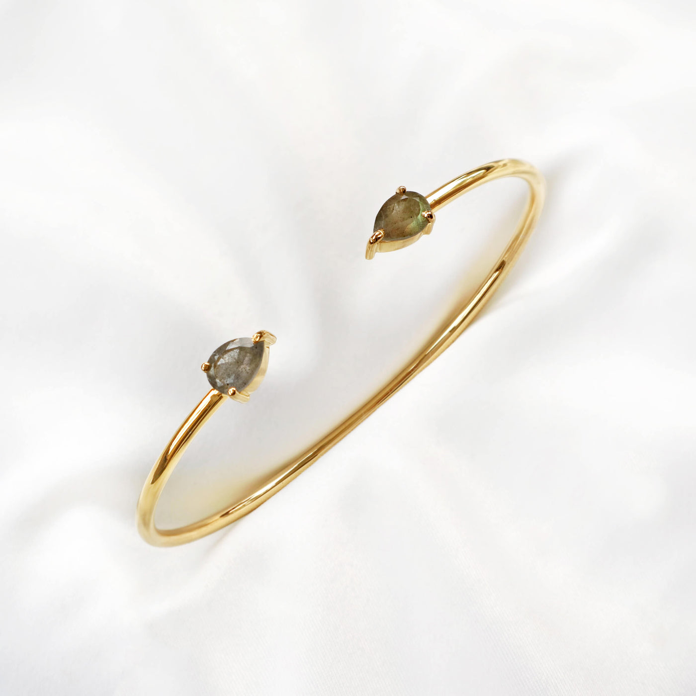 labradorite gemstone gold cuff bangle bracelet, Rani & Co. jewellery