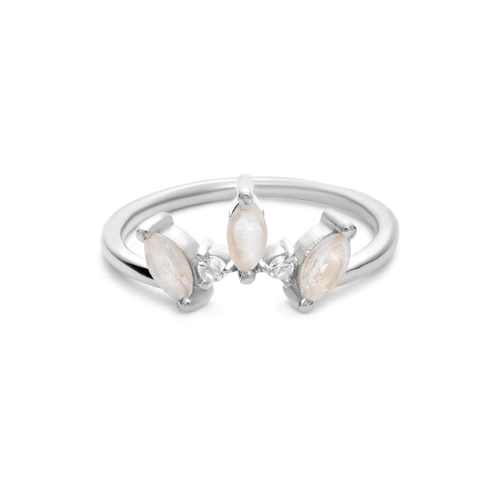 Moonstone Crown Ring (Silver)