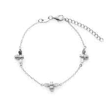 Womens silver jewellery by Rani and Co featuring an elegant queen bee bracelet design