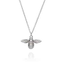 Silver detailed bee necklace, silver design bumble bee necklace by Rani and Co womens jewellery