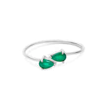 Adjustable ring with green onyx – silver jewellery for women, elegant gemstone jewellery by Rani and Co