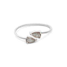 Adjustable silver ring with labradorite gemstone – silver jewellery for women by Rani and Co