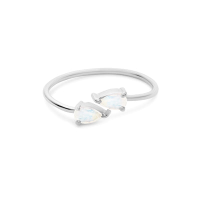 Moonstone Teardrop Ring (Silver)